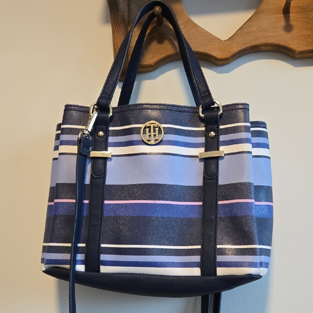 Tommy Hilfiger Navy Striped Handbag